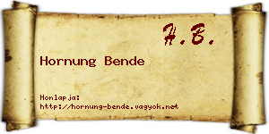 Hornung Bende névjegykártya